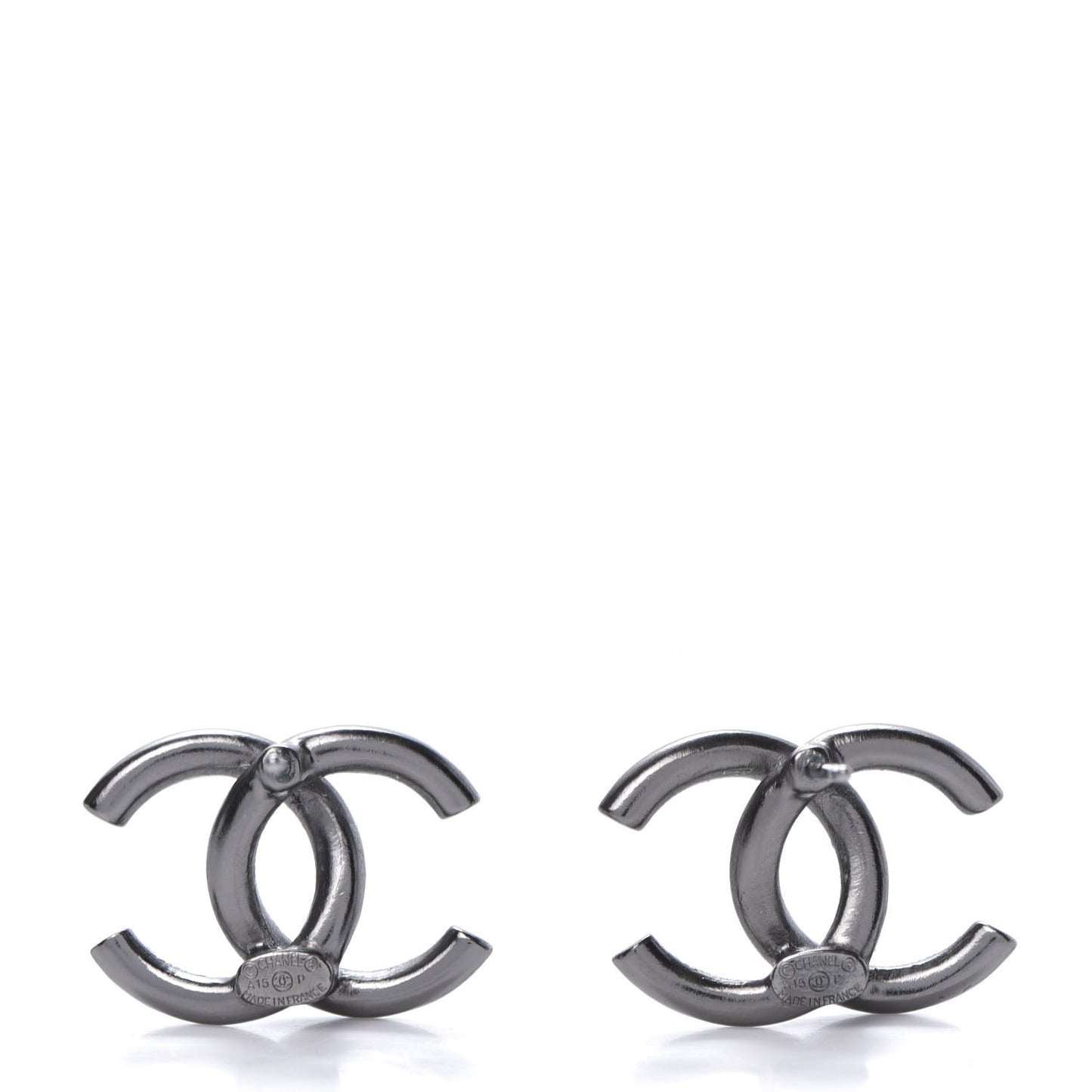 Baguette Crystal CC Earrings Silver