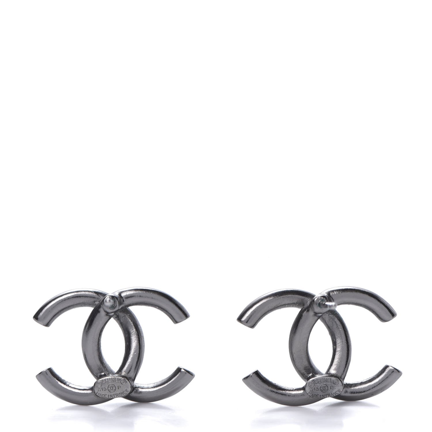 Chanel Baguette Crystal CC Earrings Silver 3 of 5