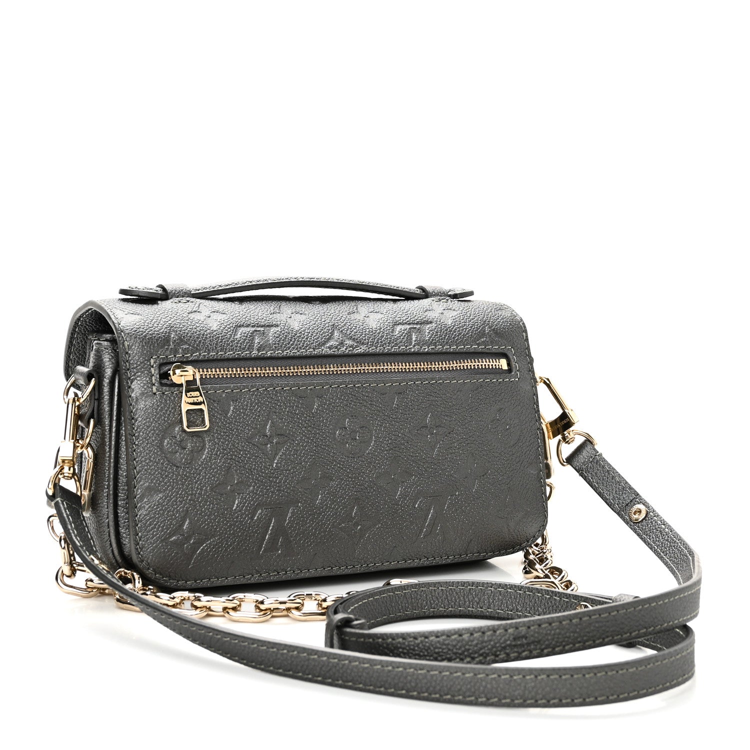Louis Vuitton Shimmery Empreinte LV Ski Pochette Metis East West Gun Metal 3 of 9