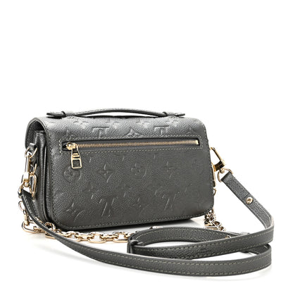 Louis Vuitton Shimmery Empreinte LV Ski Pochette Metis East West Gun Metal 3 of 9