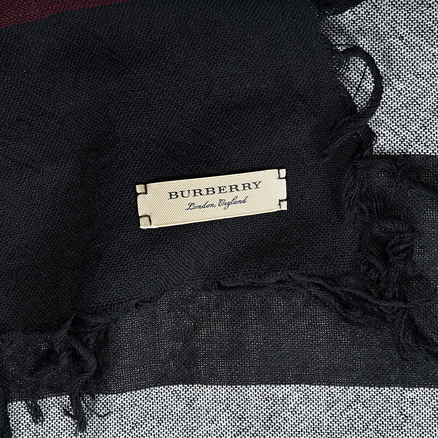 Burberry Merino Wool House Check Square Scarf Black 3 of 4