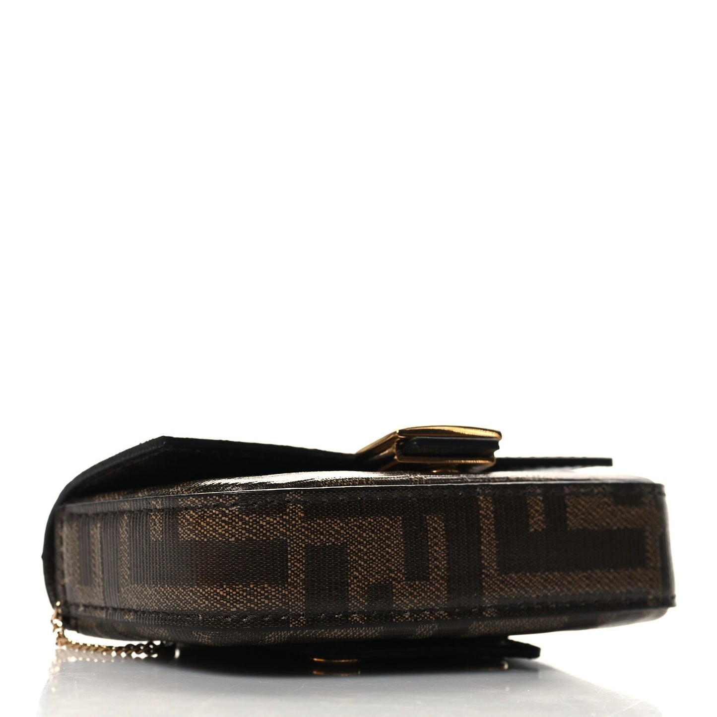 Glazed Fabric FF 1974 Nano Baguette Belt Charm Mogano Panna