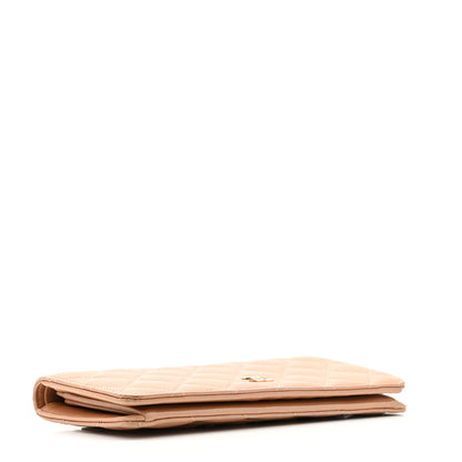 Chanel Lambskin Quilted Yen Wallet Beige 4 of 12