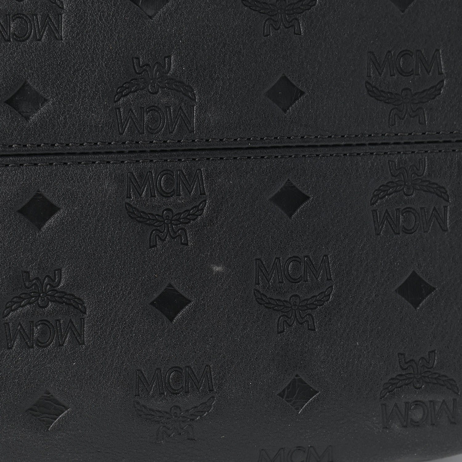 MCM Calfskin Ottomar Monogram Medium Klara Shopper Tote Black 13 of 13