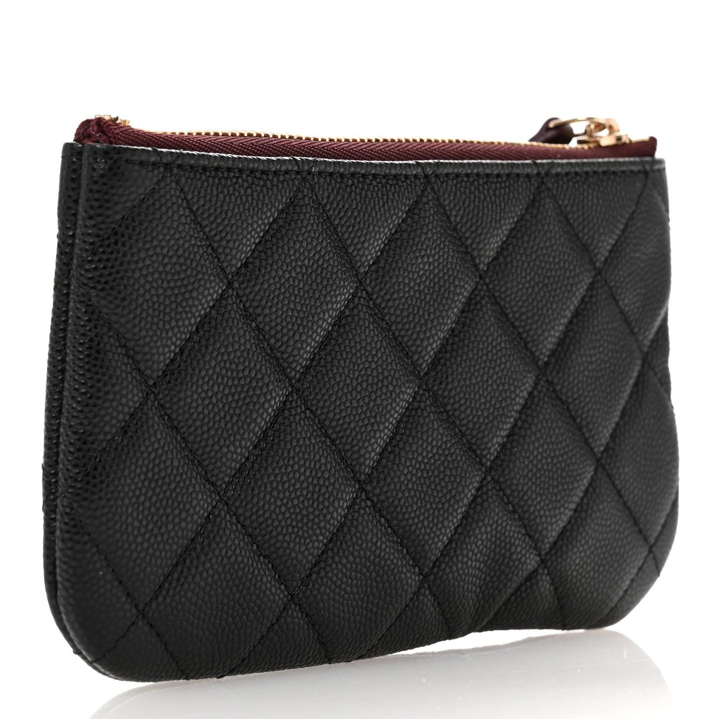 Caviar Quilted Small Cosmetic Case Black