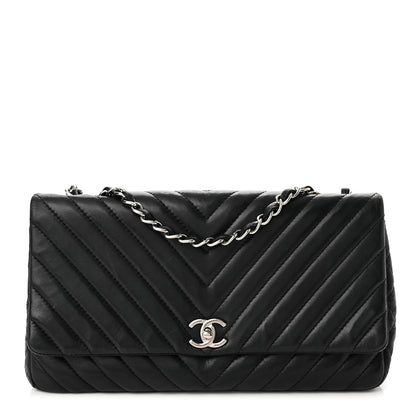 Chanel Lambskin Chevron Quilted Single Flap Black 1 of 11