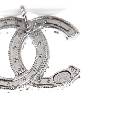 Chanel Ruthenium Crystal Pearl Caviar Earrings 4 of 5