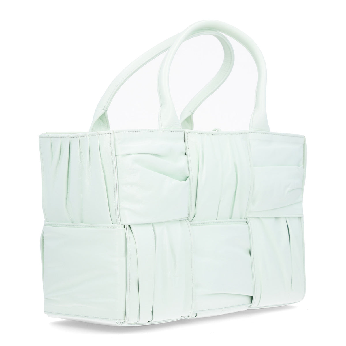 Foulard Intrecciato Pleated Medium Arco Tote Glacier