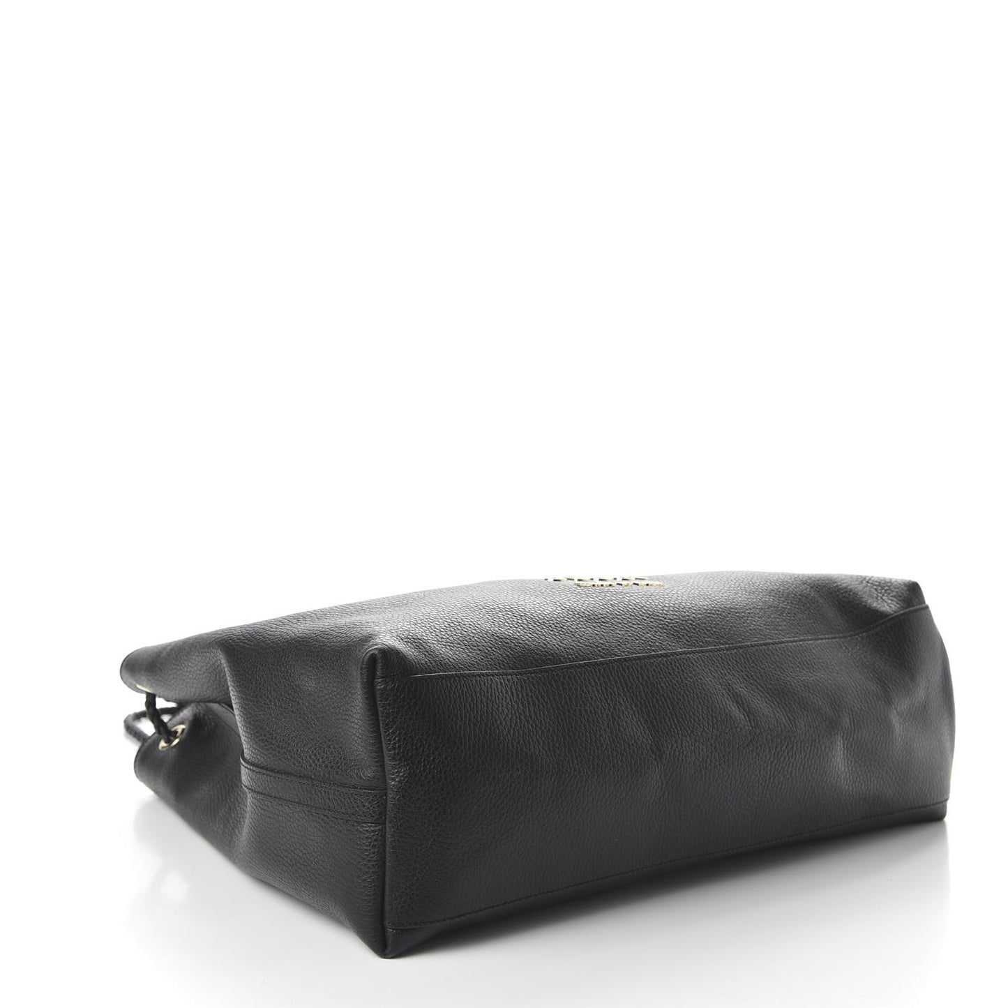 Calfskin Large Gifford Braided Handle Tote Black