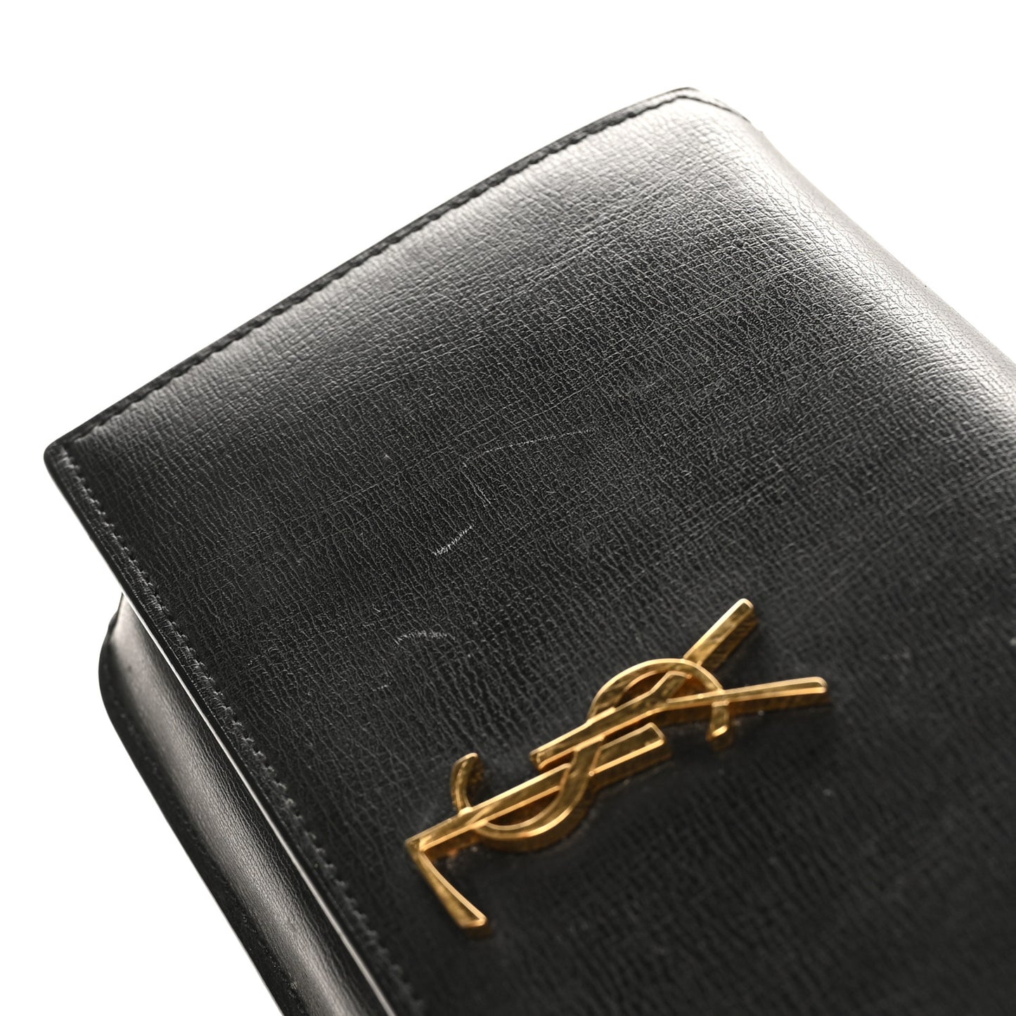 Smooth Calfskin Monogram Phone Holder Crossbody Black