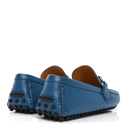 Louis Vuitton Epi Mens Hockenheim Moccasin Loafers 9 Cyan 5 of 9