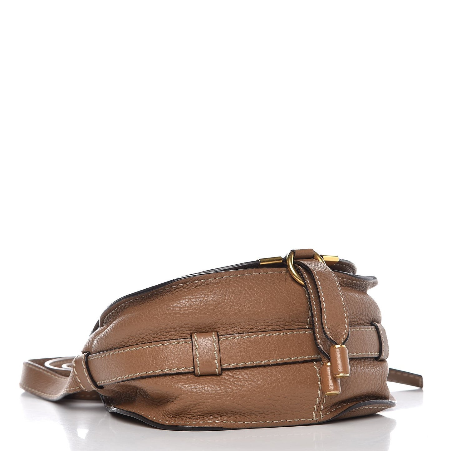 Calfskin Mini Marcie Round Crossbody Bag Nut