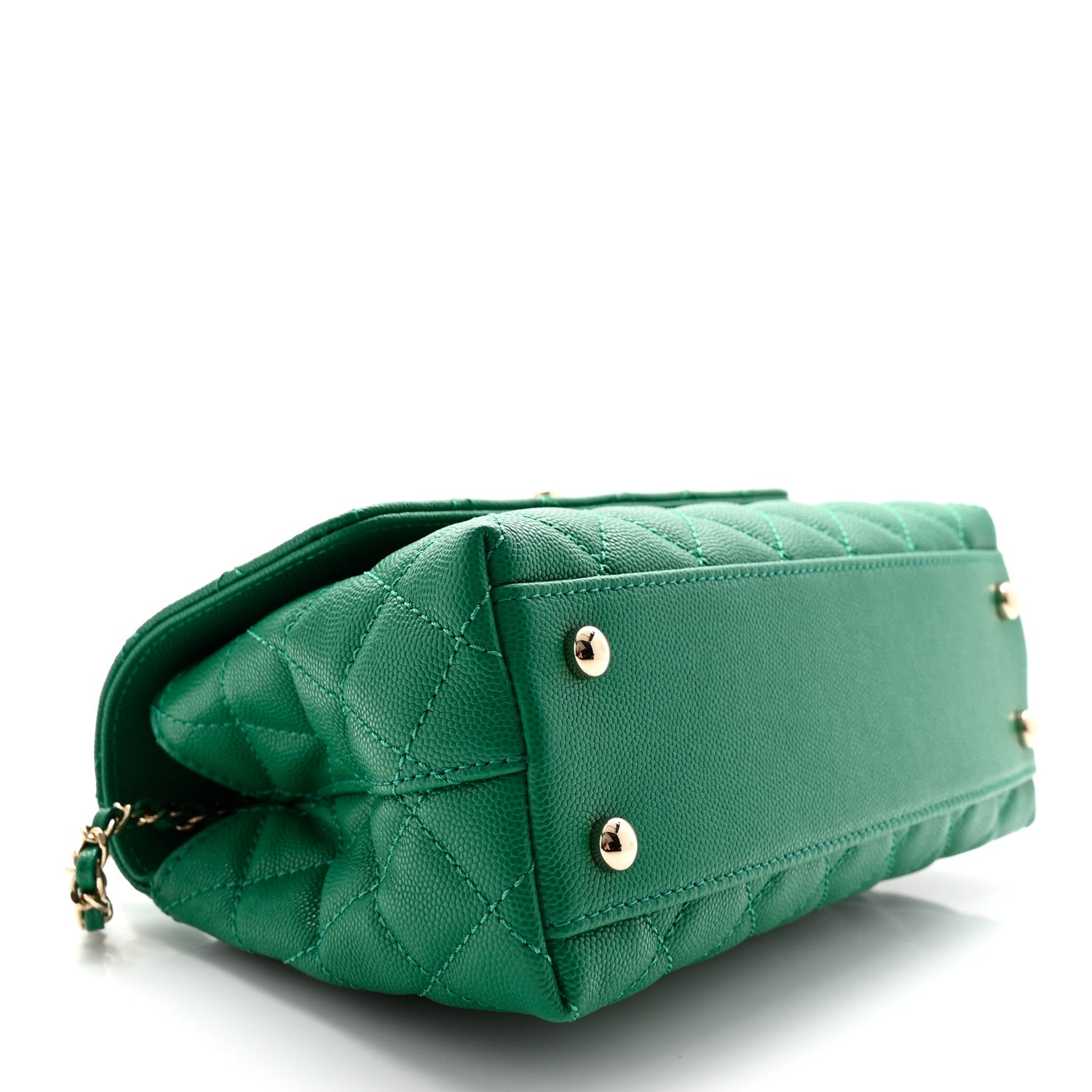 Chanel Caviar Quilted Mini Coco Handle Flap Green 4 of 11