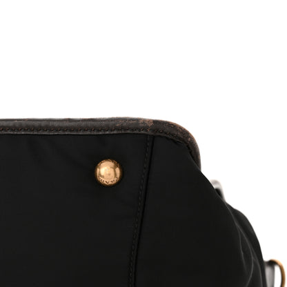 Prada Tessuto Nylon Jacquard Logo Tote Black Teak 13 of 15