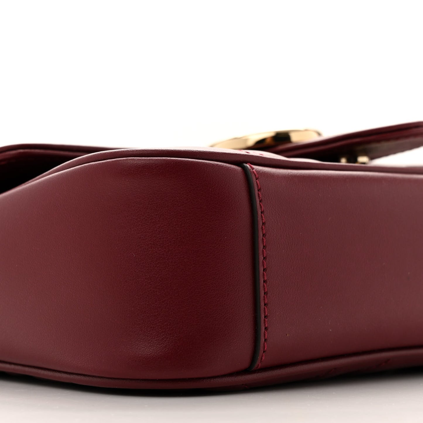 Calfskin Matelasse Mini GG Marmont Shoulder Bag Rosso Ancora