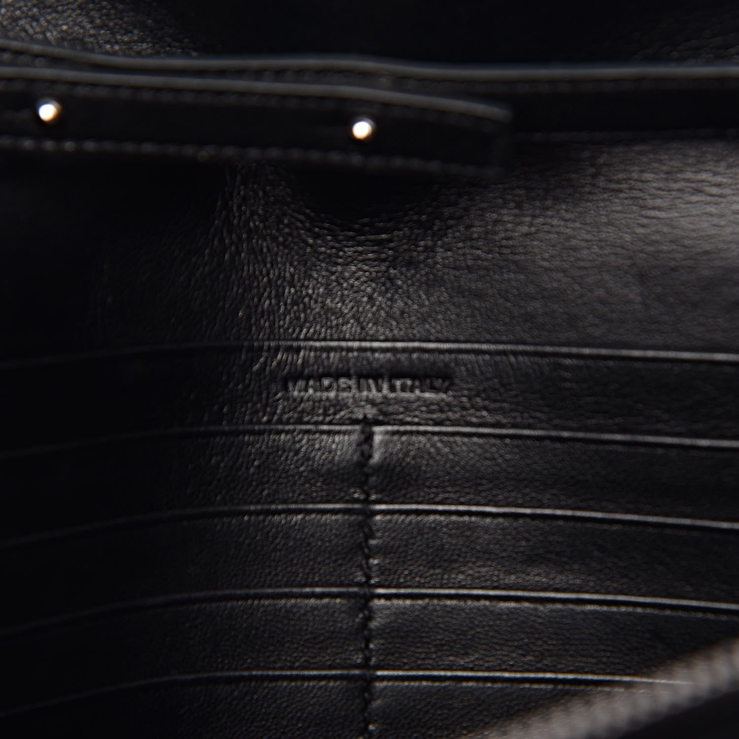 Saint Laurent Calfskin Crocodile Embossed Monogram Chain Wallet Black 7 of 11