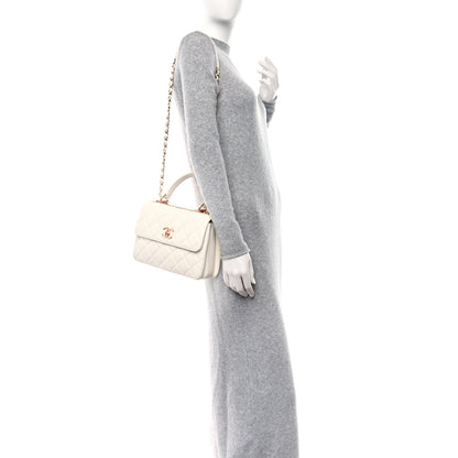 Chanel Lambskin Quilted Small Trendy CC Dual Handle Flap Bag White 2 of 13