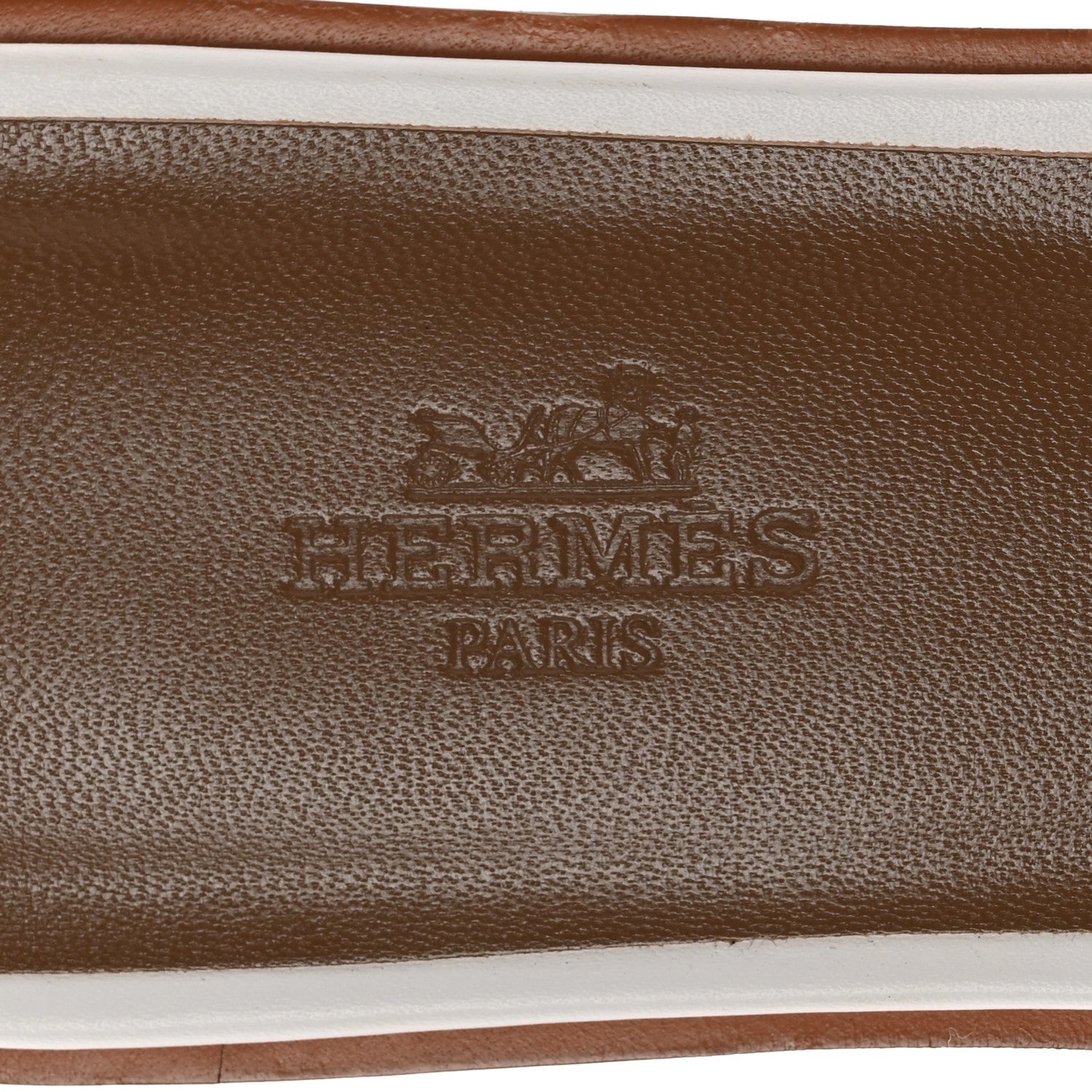 Hermes Box Calfskin Oran Sandals 38 White 7 of 10