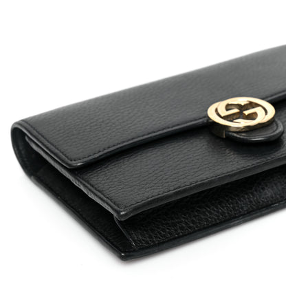 Gucci Dollar Calfskin Interlocking G Chain Wallet Black 8 of 9