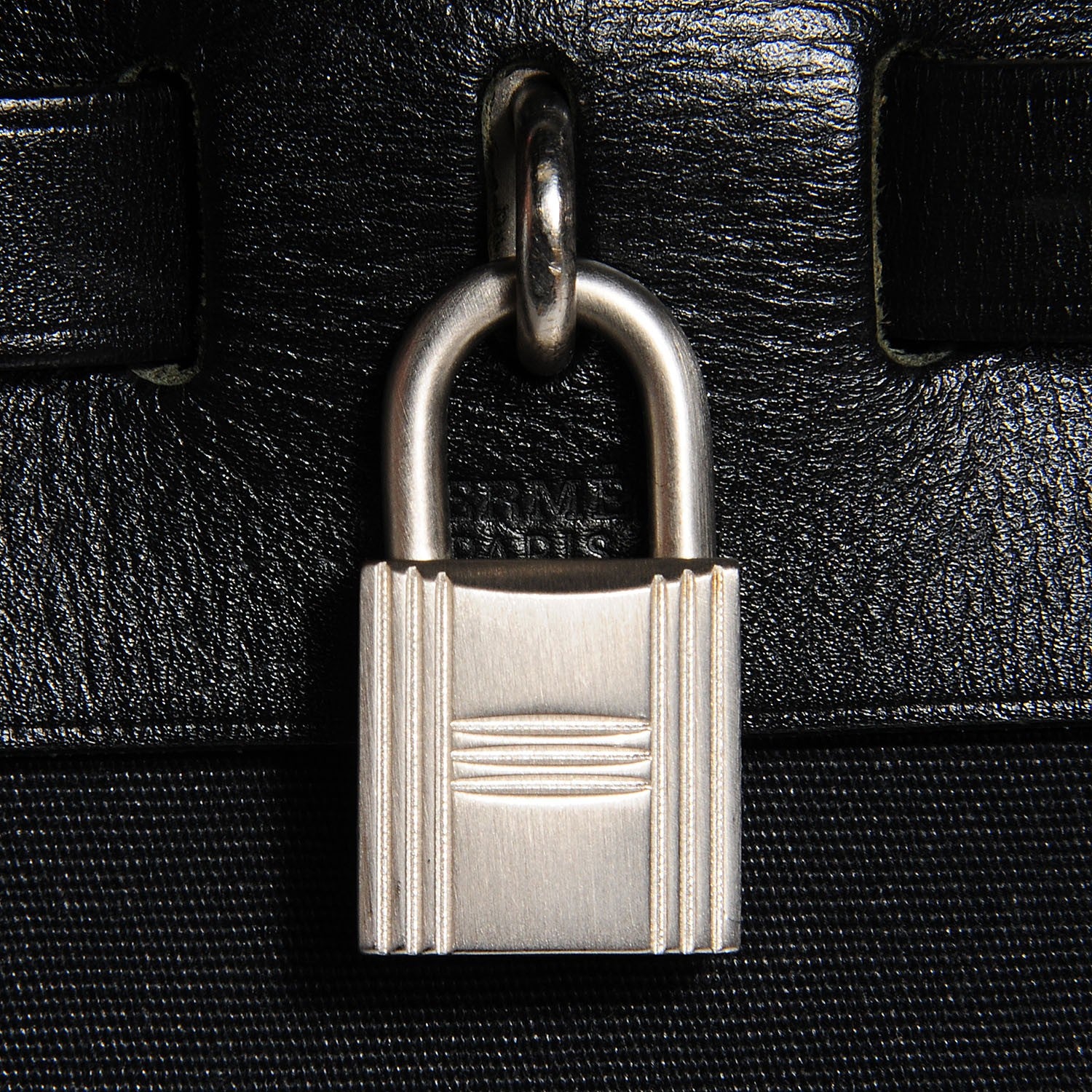 Hermes Vache Calfskin Toile Herbag 30 PM Black 7 of 12