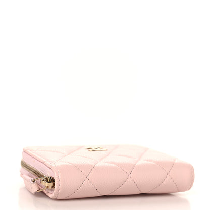 Chanel Caviar Quilted Zip Coin Purse Wallet Light Pink 4 of 9