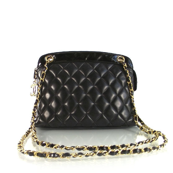 Lambskin Patent Quilted Shoulder Bag
