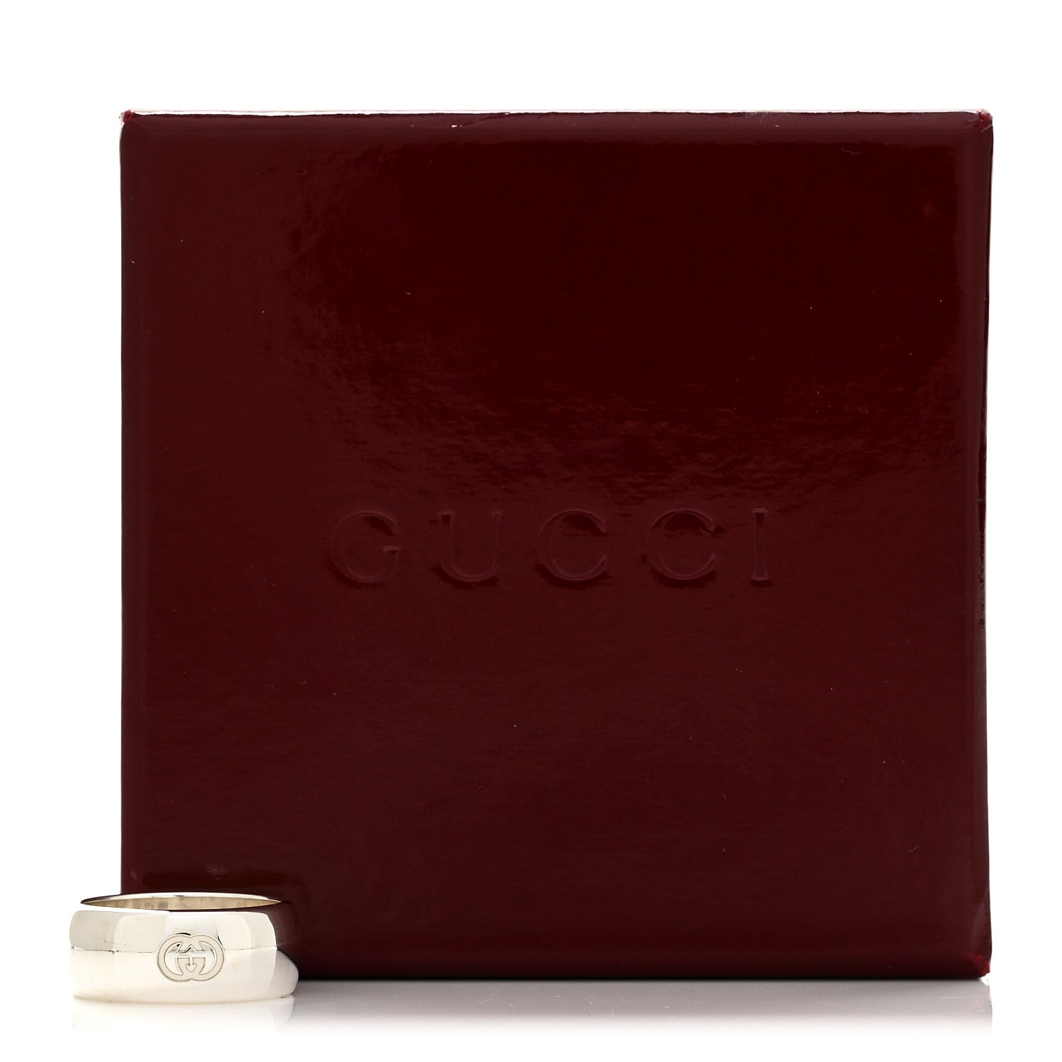 Gucci Sterling Silver Blind for Love Band Wide Ring 60 9 6 of 6