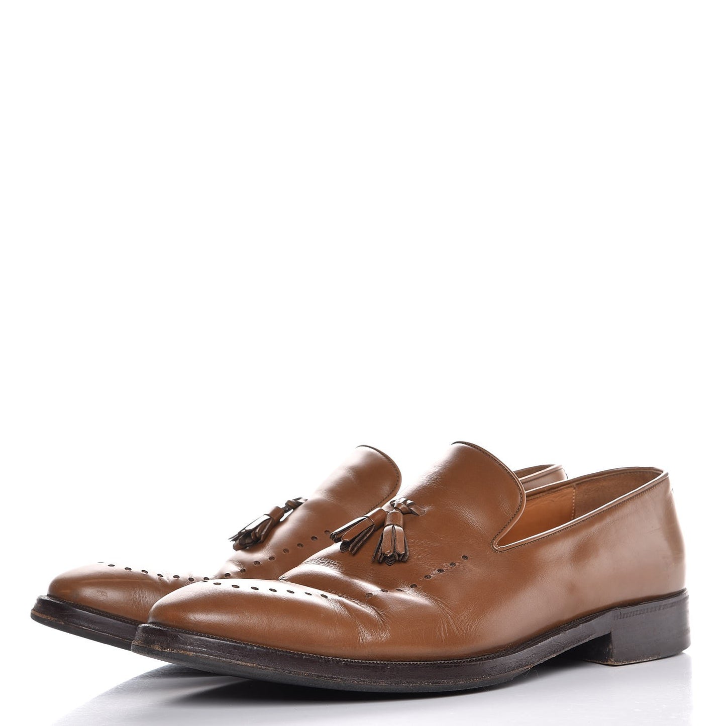 Calfskin Mens Mocassin Tassel Loafers 11.5 Toffee Brown
