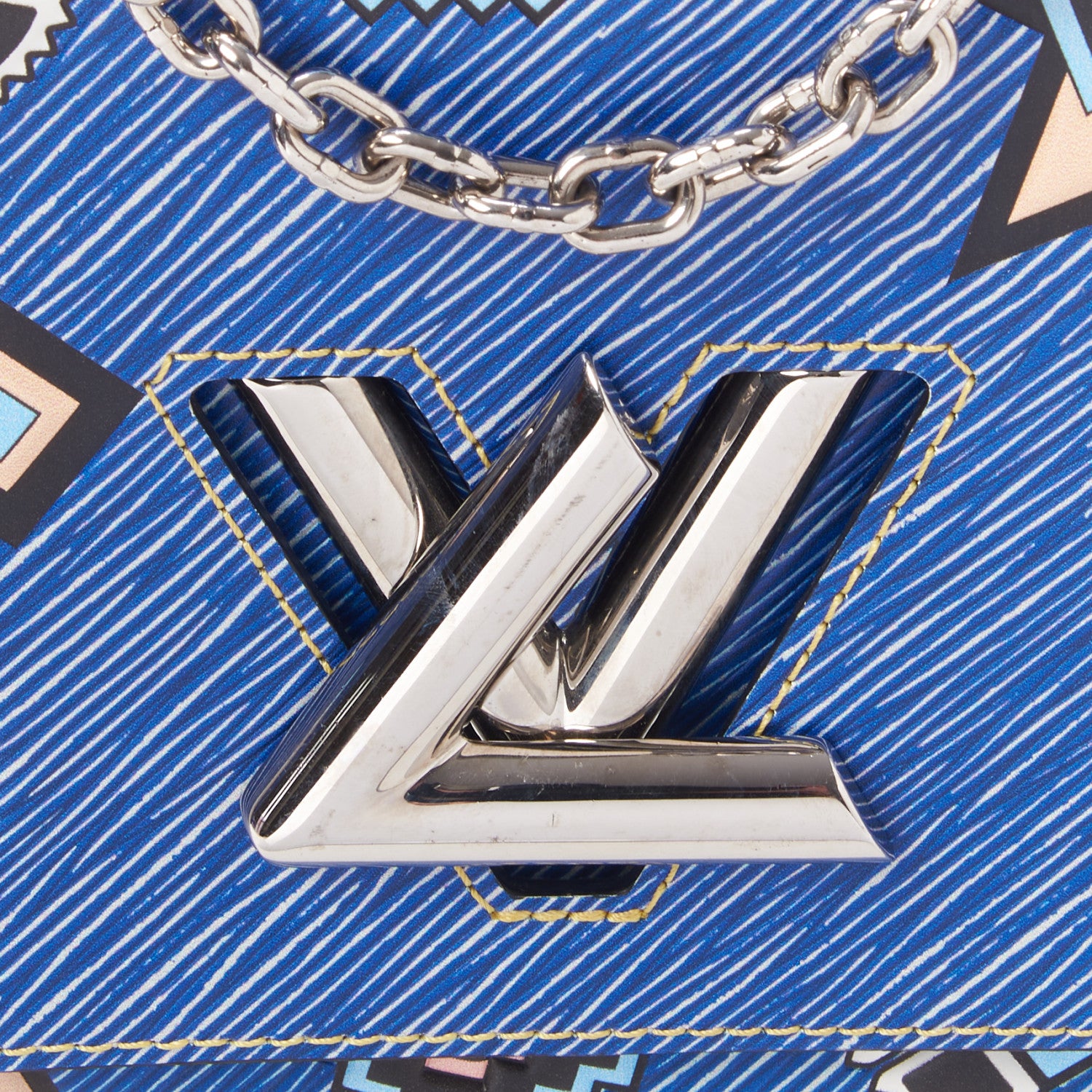 Louis Vuitton Epi Azteque Twist Shoulder Bag MM Denim Light 7 of 8