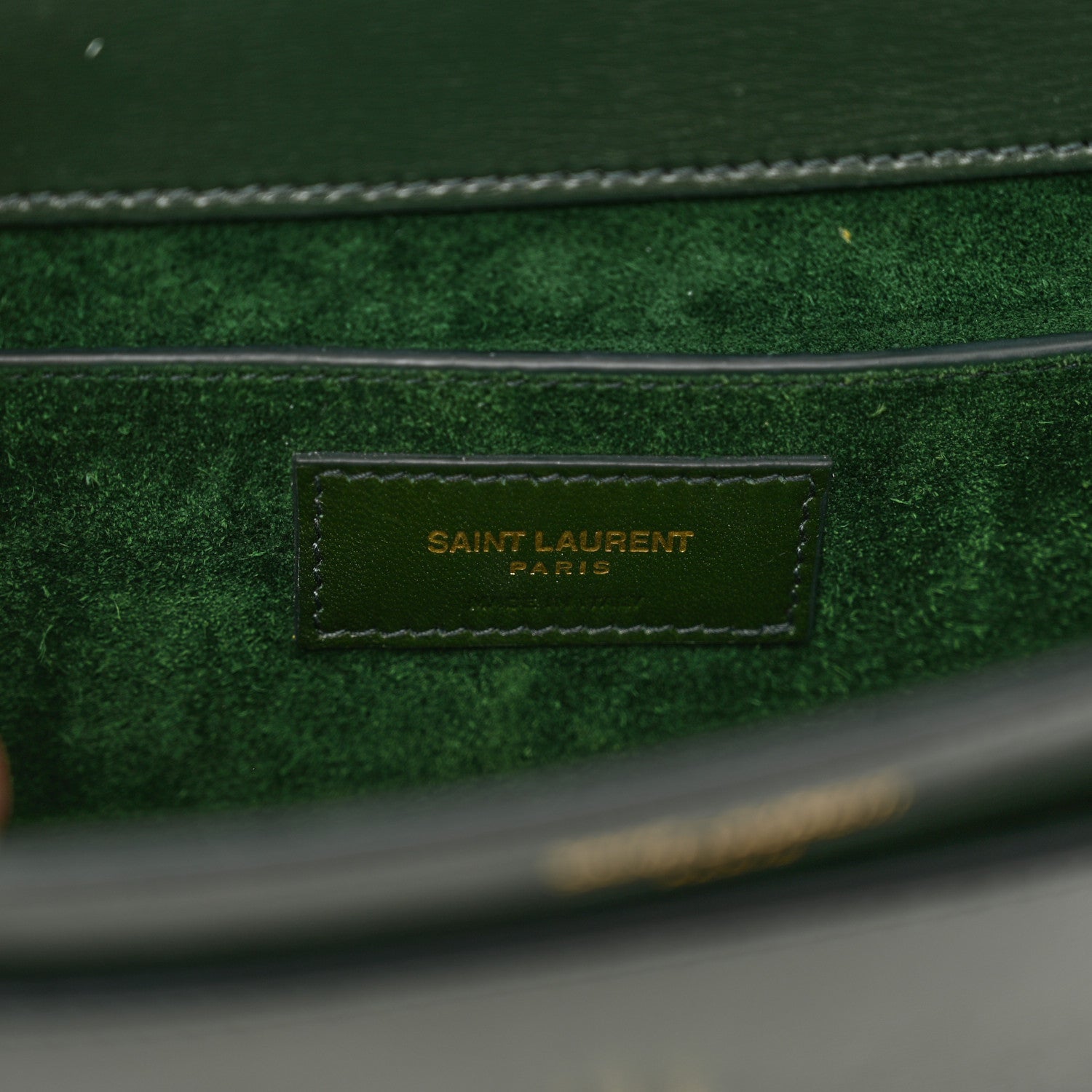 Saint Laurent Calfskin Medium Monogram Sunset Dark Green 7 of 12