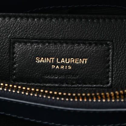 Saint Laurent Calfskin Y Quilted Monogram Small Loulou Chain Satchel Deep Marine 6 of 13