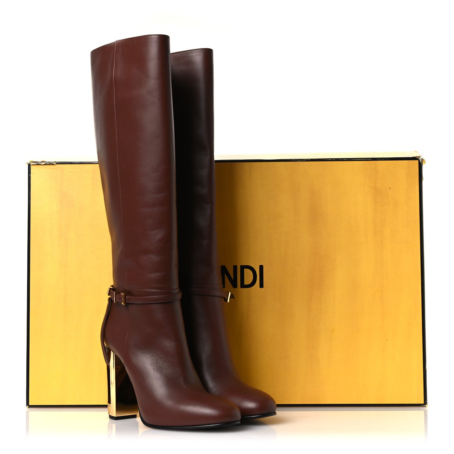 Vitello Delfina Knee High Boots 41 Acorn
