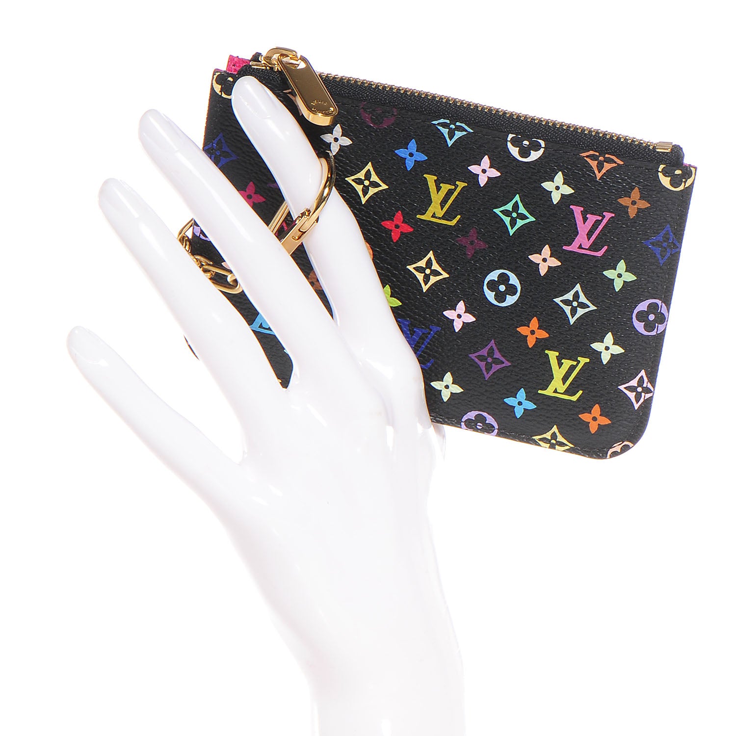 Louis Vuitton Monogram Multicolor Key Pouch Black Grenade 2 of 7