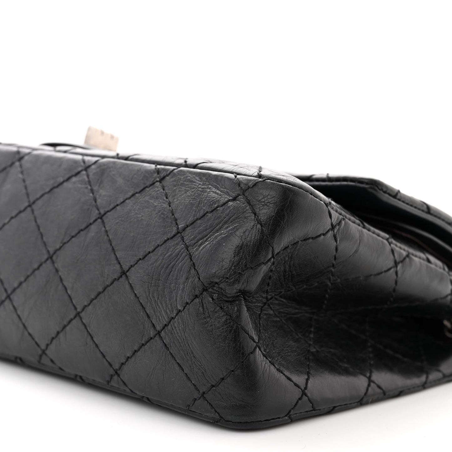 Aged Calfskin Quilted 2.55 Reissue 225 Flap Black