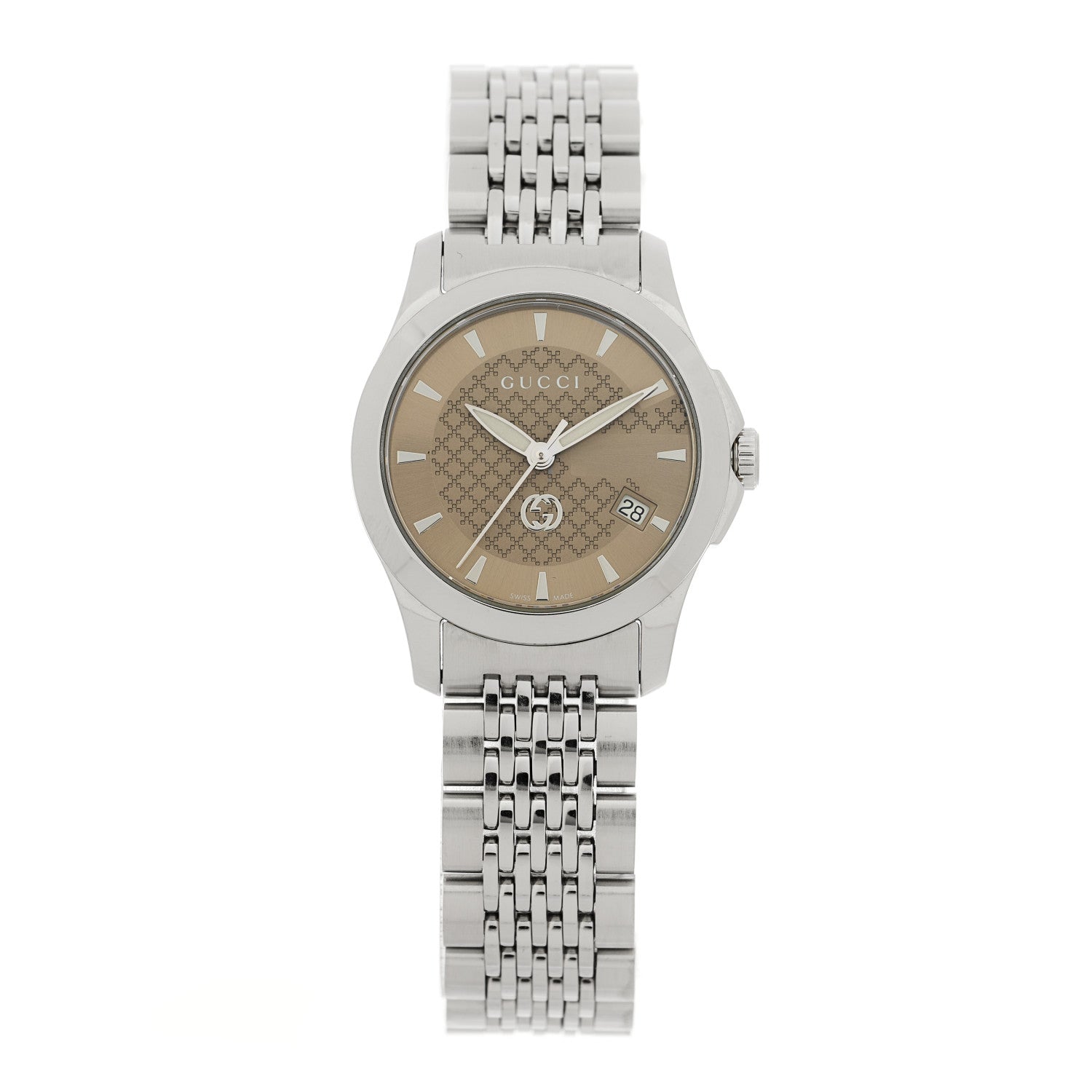 Gucci Stainless Steel 27mm G-Timeless Quartz Watch Brown 1 of 4