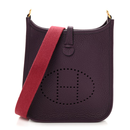 Hermes Taurillon Clemence Amazone Evelyne TPM Cassis Rouge Grenat 1 of 11