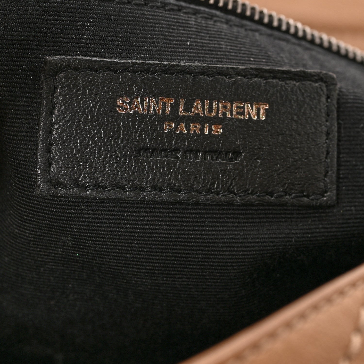 Saint Laurent Pebbled Lambskin Chevron Monogram Large Nolita Beige 6 of 15