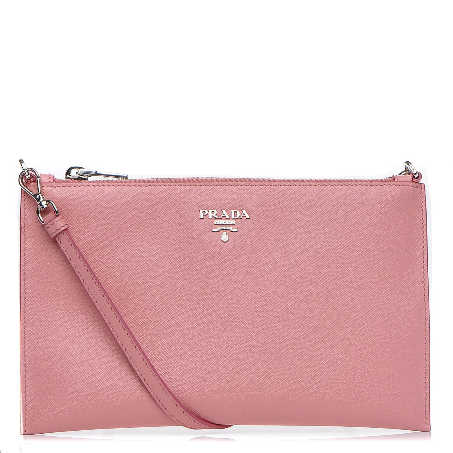 Prada Saffiano Flat Zip Wristlet Petalo 1 of 7