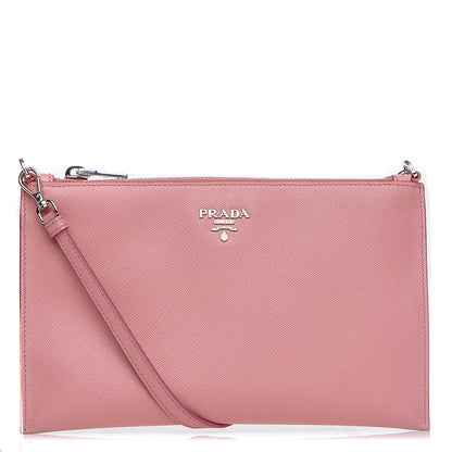 Prada Saffiano Flat Zip Wristlet Petalo 1 of 7
