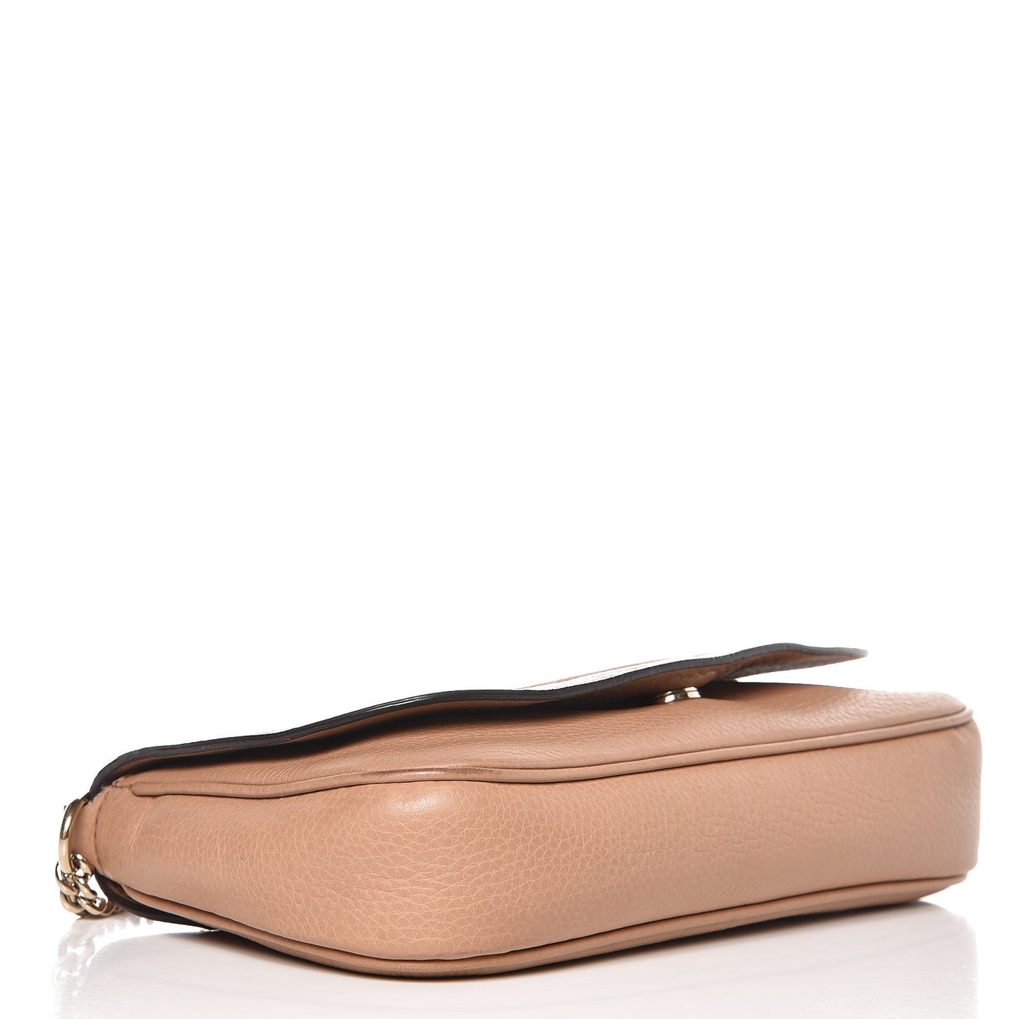 Pebbled Calfskin Medium Soho Flap Crossbody Camelia