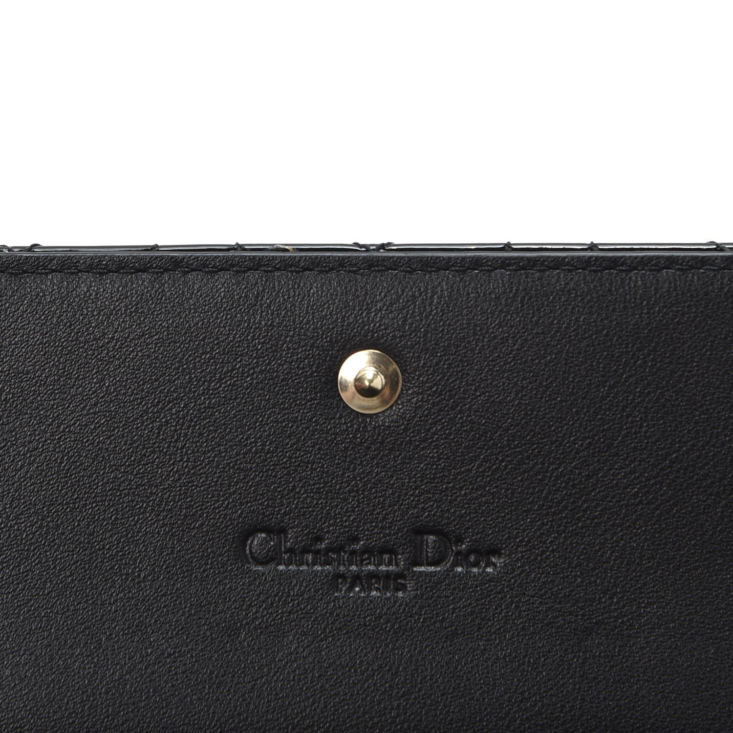 Christian Dior Patent Cannage Rendez-vous Chain Wallet Black 7 of 9