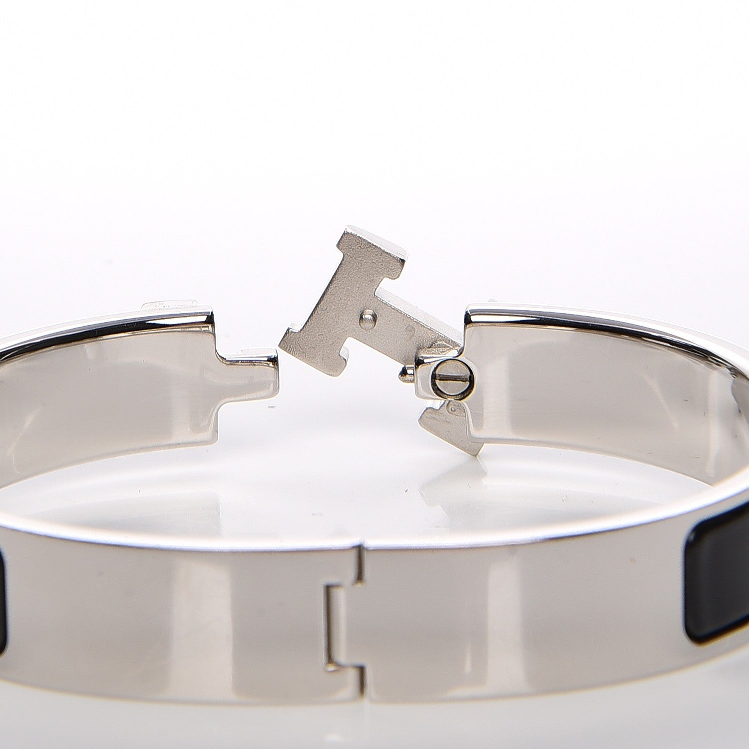 Hermes Enamel Narrow Clic Clac H Bracelet GM Black 5 of 6