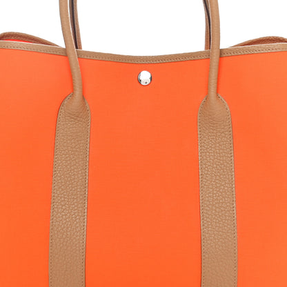 Hermes Toile Militaire Vache Country Garden Party 36 MM Orange Chai 8 of 10