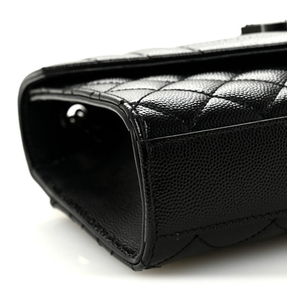 Saint Laurent Grain De Poudre Textured Mixed Matelasse Triquilt Small Monogram Monochrome Satchel Black 8 of 10
