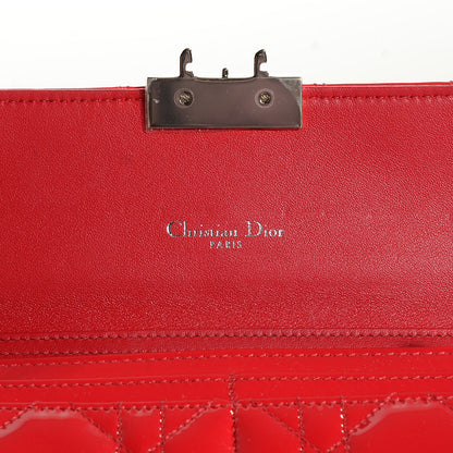 Christian Dior Patent Cannage Miss Dior Chain Wallet Red 6 of 7