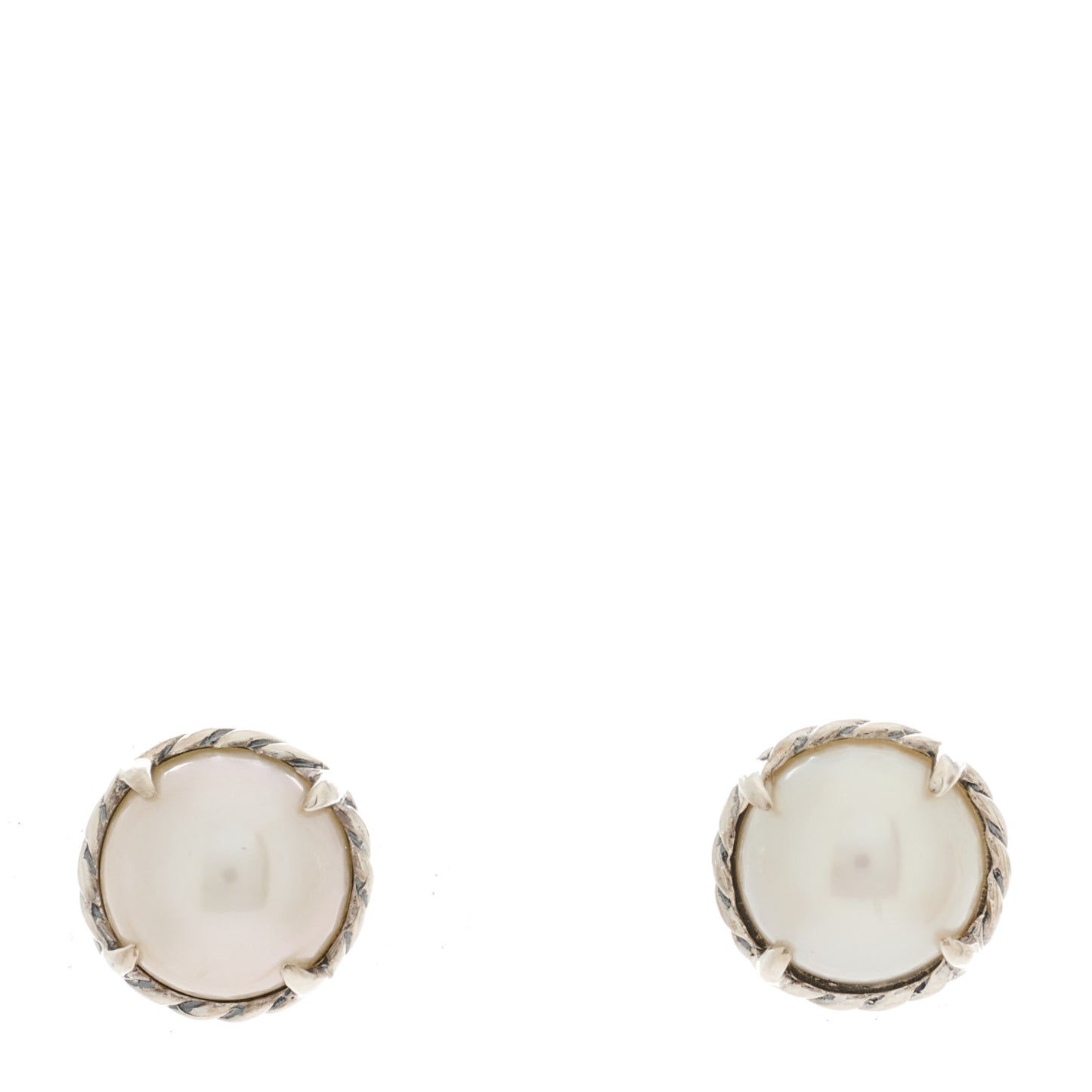 DAVID YURMAN Sterling Silver Pearl 10mm Chatelaine Earrings
