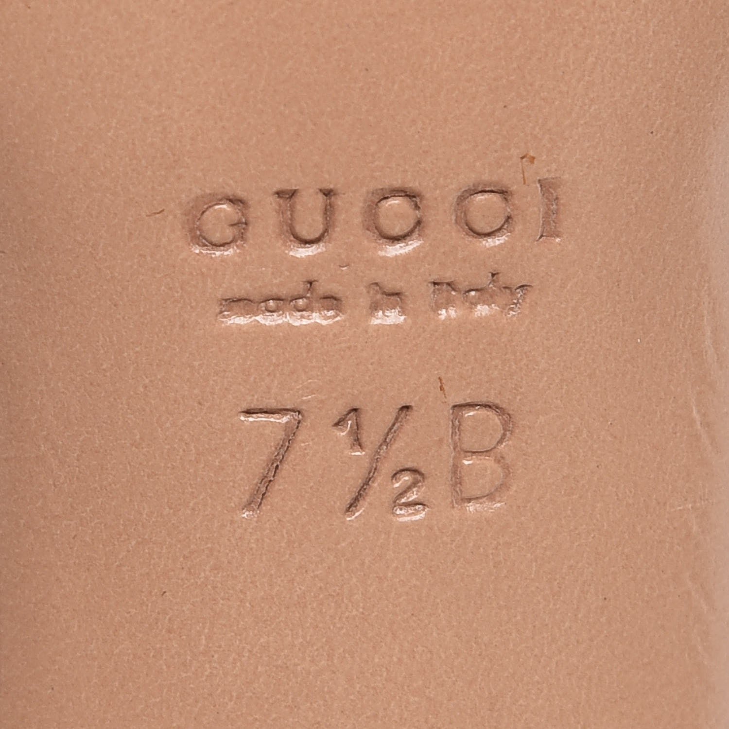 Gucci Canvas Horsebit Slides 7.5 Beige Blue 8 of 11
