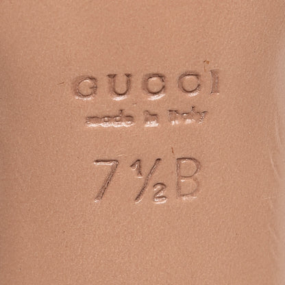 Gucci Canvas Horsebit Slides 7.5 Beige Blue 8 of 11