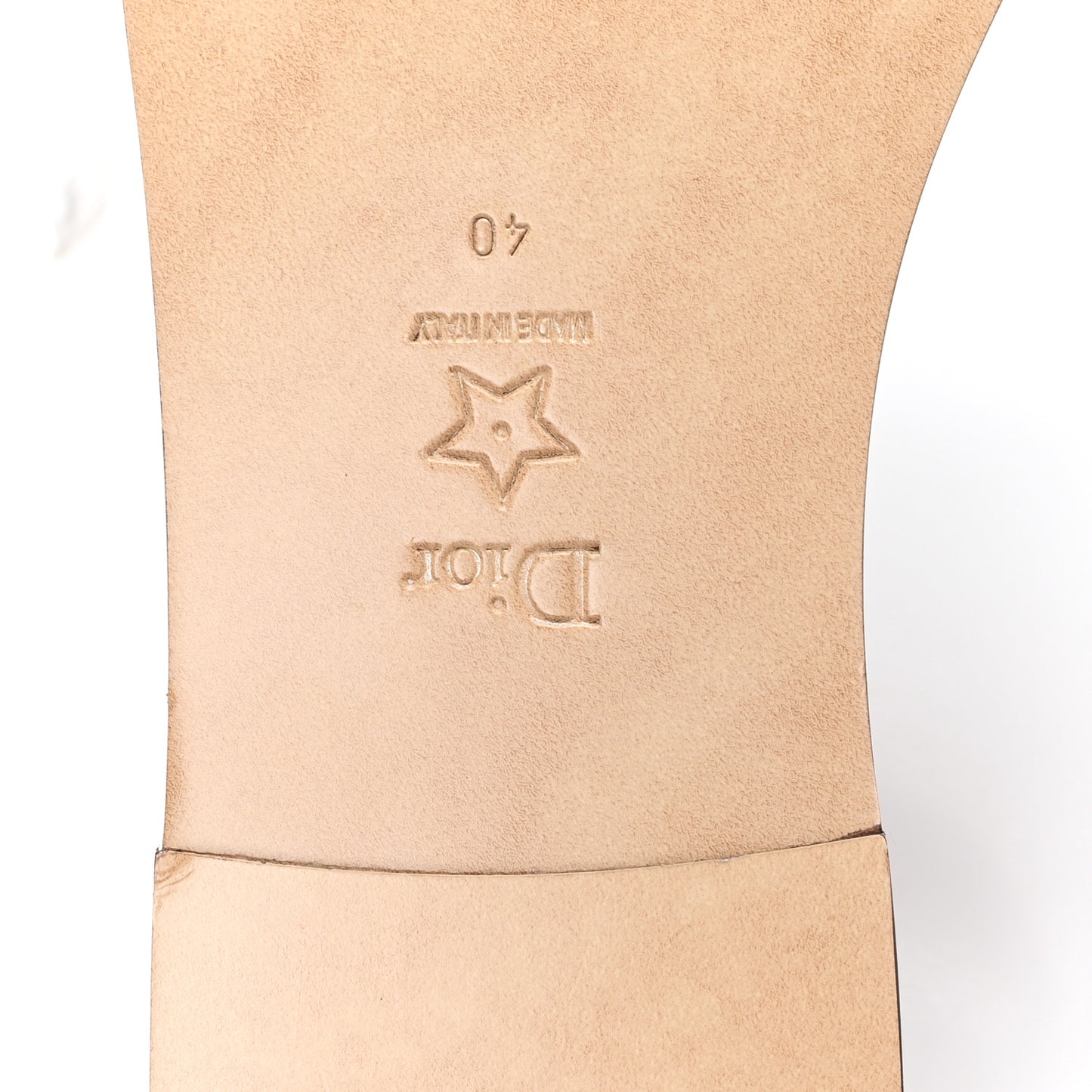 Calfskin Canvas Embroidered Dway Flat Slide Sandals 40 Camel