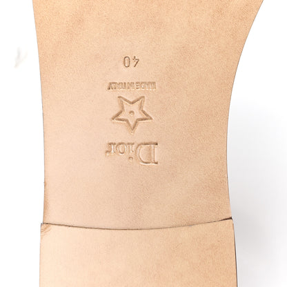 Christian Dior Calfskin Canvas Embroidered Dway Flat Slide Sandals 40 Camel 7 of 10